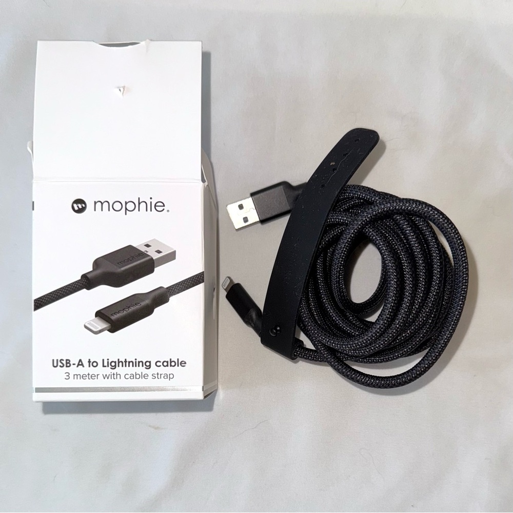 Mophie Charcoal Braided USB-A to Lightning Cable